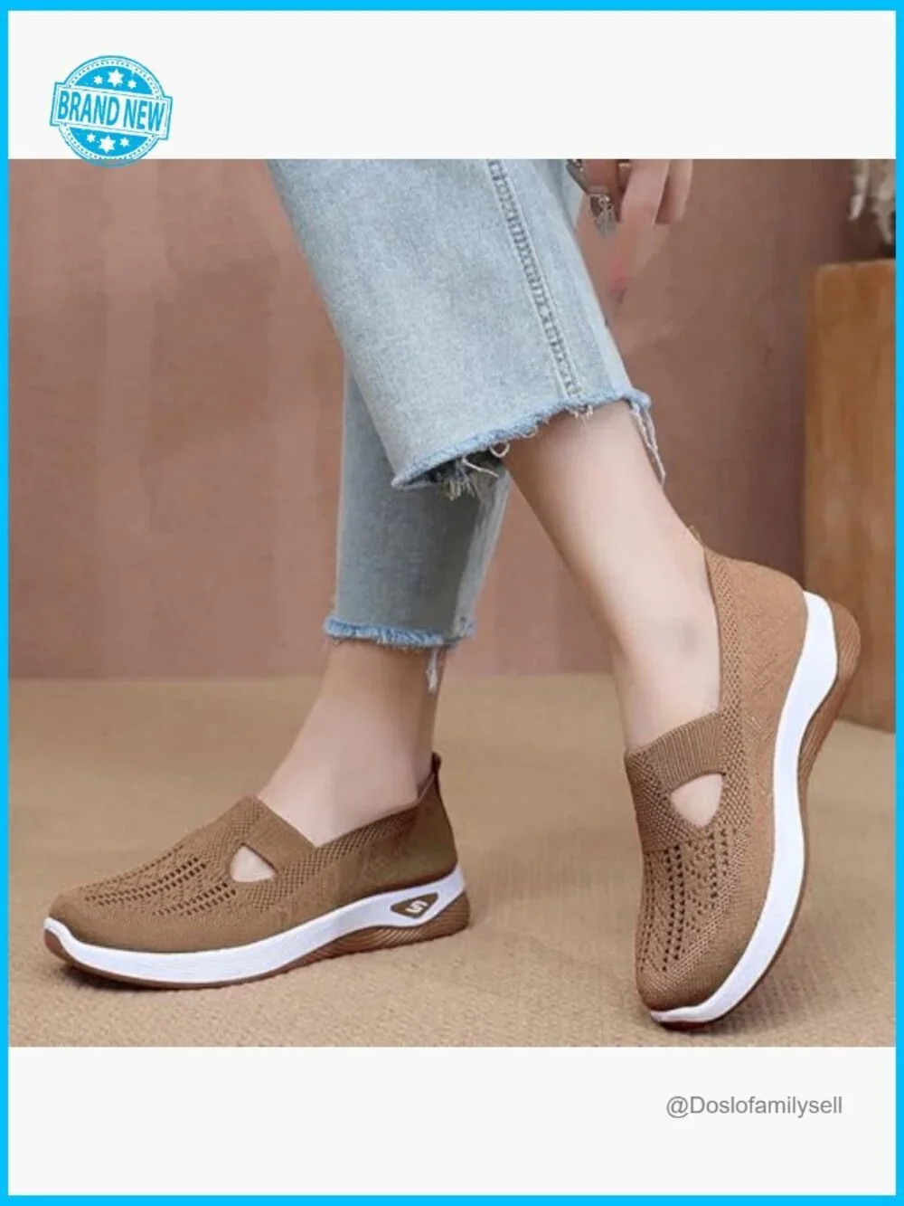 Women's Walking Sneakers Arch Support Slip-On Breathable Mesh Lightweight